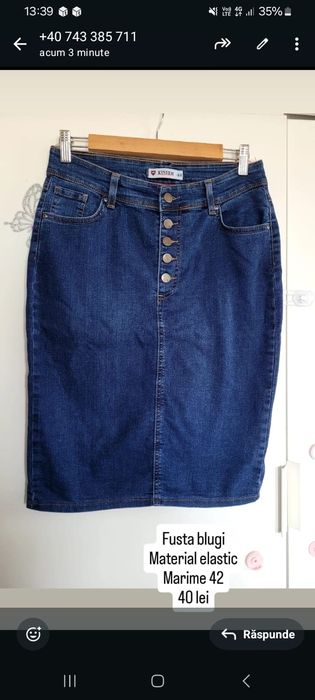 Fusta blugi bleumarin