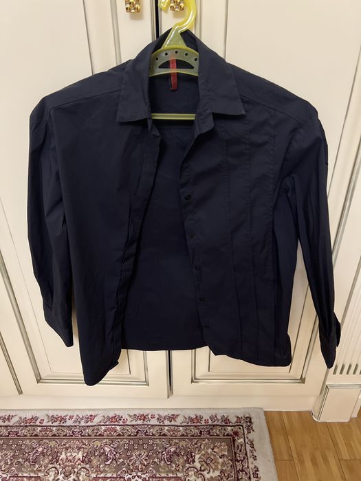 Рубашка черная атласная