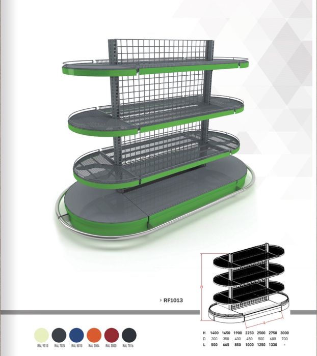 Рафтове,стилажи,крайстенни витрини