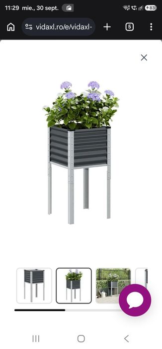 Jardinieră de grădină antracit 45x45x88 cm oțel