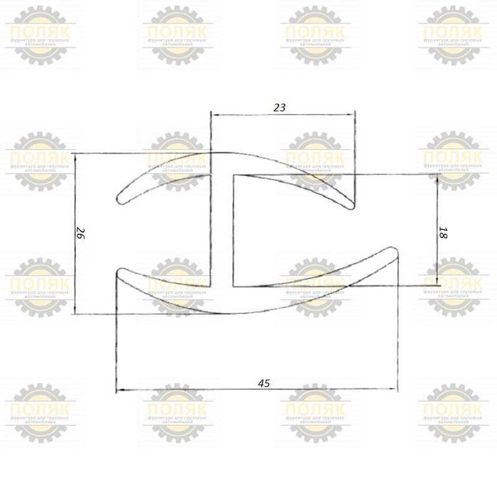 Уплотнитель ворот 18мм Резиновый