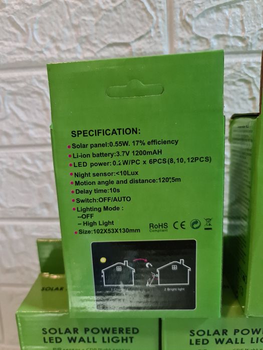 100lei Livrare GRATUITA set 4 lămpi solare perete/gard