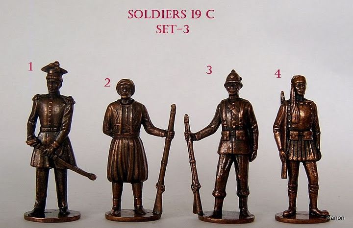 Колекция от метални фигурки на войници от шок. яйце Киндер Сюрприз KI