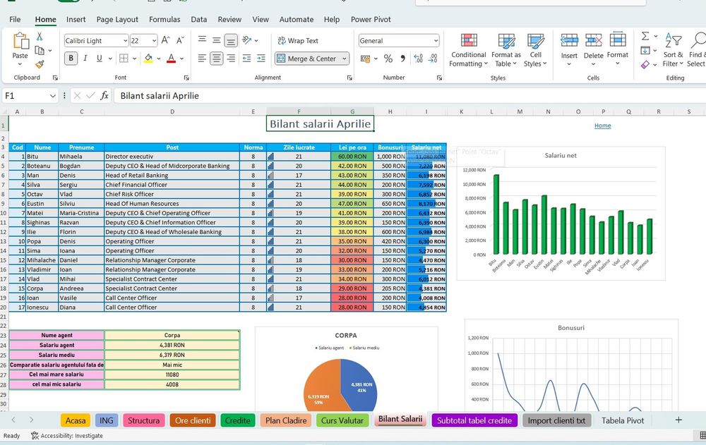 Meditatie, teme, proiecte Microsoft Excel, proiecte Word