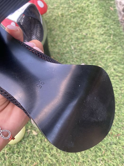 Сребърни сандали естествена кожа