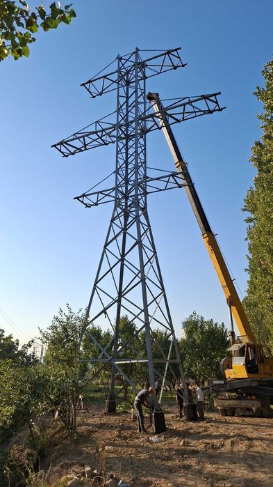 Строительство линии 35-110кВ, Юкори кучланиш хаво тармоклари куриш.