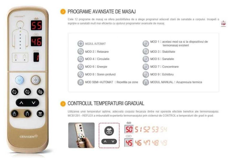 Pat masaj Ceragem MCB 1201 reflex, reflax