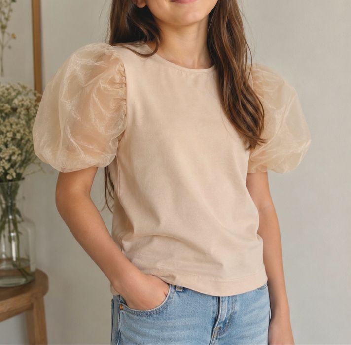 Tricou Zara roz pudrat, bumbac, 11-12 ani, nou, fără etichetă