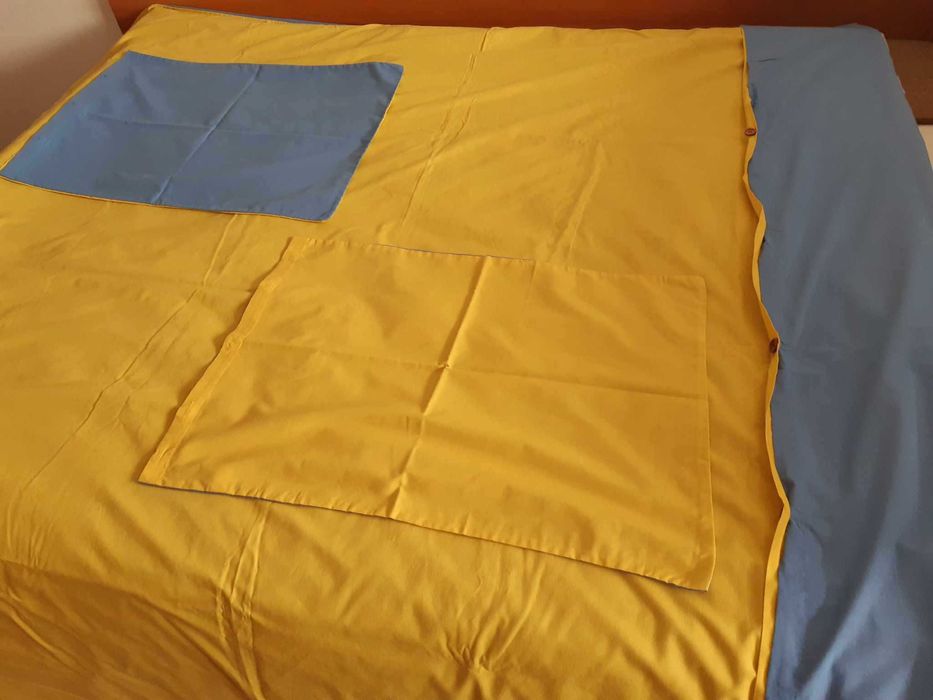 Set de pat dublu din bumbac în două culori