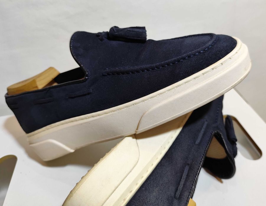 Pantofi sport casual 42.5 43 mocasini slip on Finest Italy piele natur