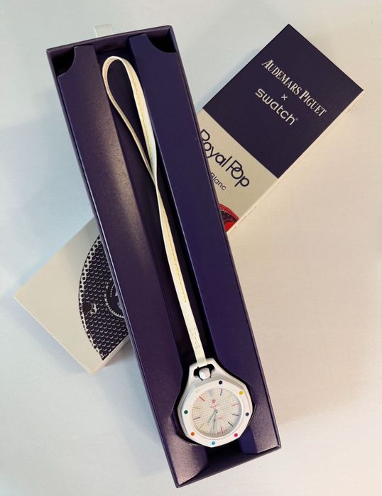 Ceas AP  X Swatch Royal Pop Huit Blanc Premium