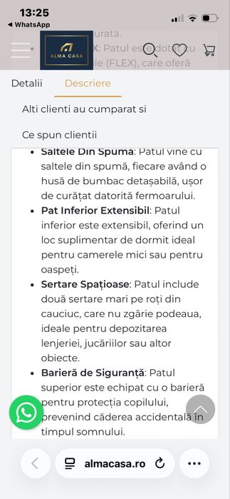 Pat pentru 3 persoane/copii