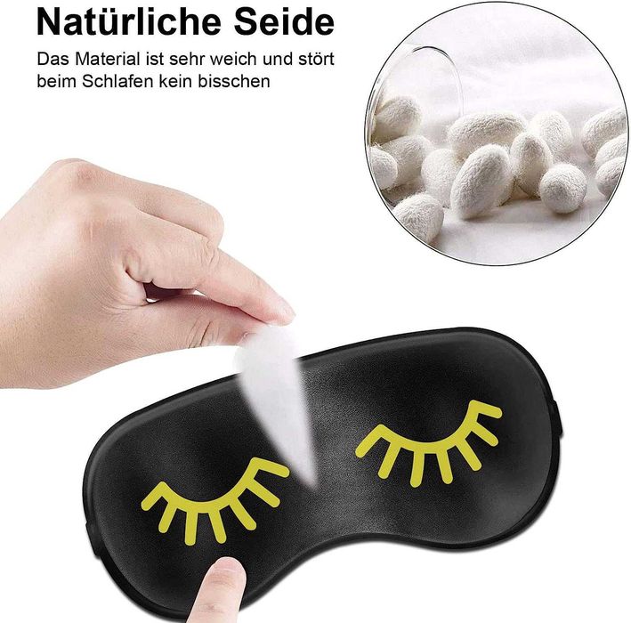 Set 2 masti pentru somn + 2 perechi dopuri pentru urechi, negru