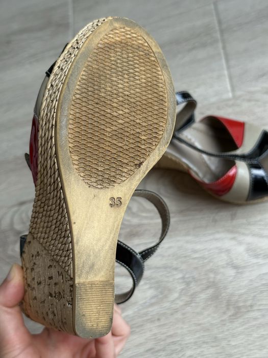 Sandale espadrile wedge piele 35