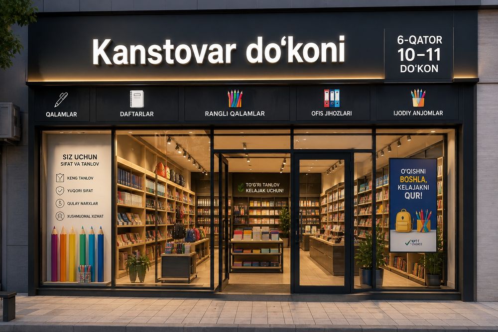 kanstovar va qogʻoz  optom