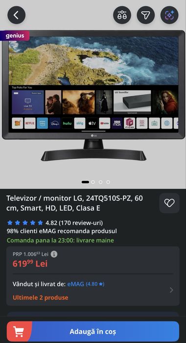 Televizor LG / 60cm / HD / LED