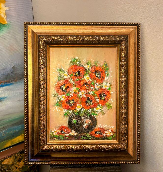 Pictura in ulei - Flori de mac