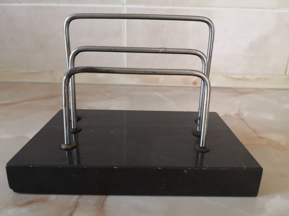 Продавам, Уникален, Органайзер/Поставка/ за Бележки от Черен Мрамор с