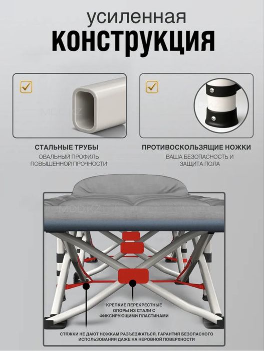 Раскладушка туристическая с матрасом