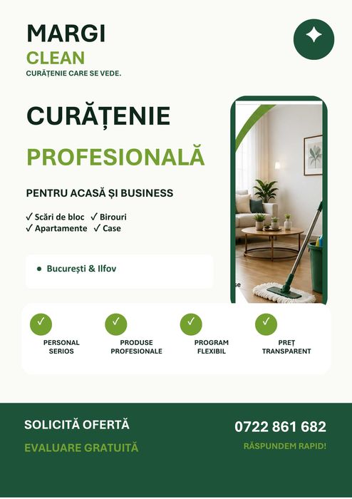 Servicii profesionale de curatenie - Bucuresti si Ilfov