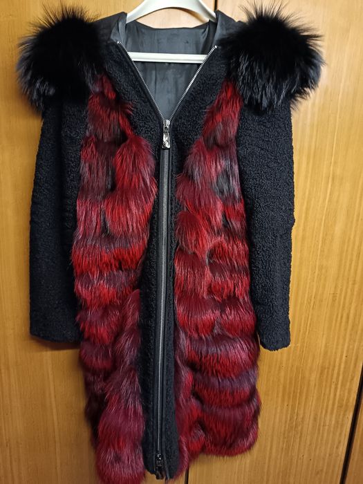 Палто от лисица естествен косъм