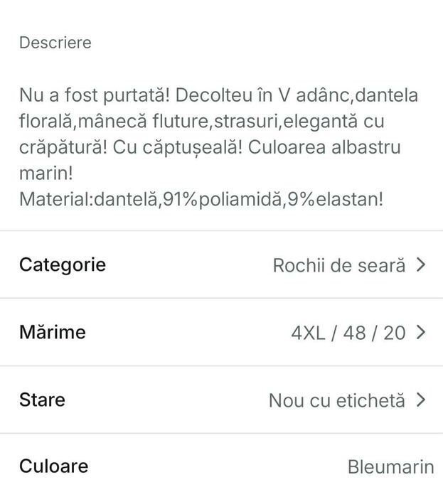 Vând Rochie seara eleganta