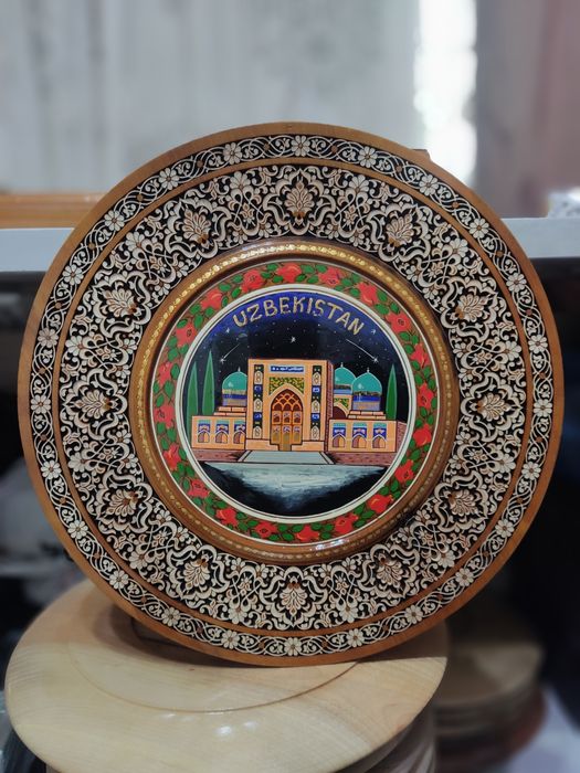 Картинка, деревянный панно, декоратив тарелка, совға интерер учун.