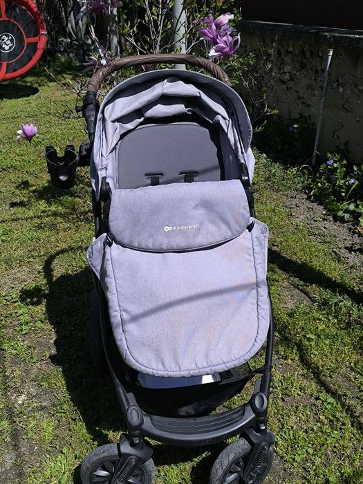 Количка KinderKraft Xmoov 2023, 3в1, Светло сива