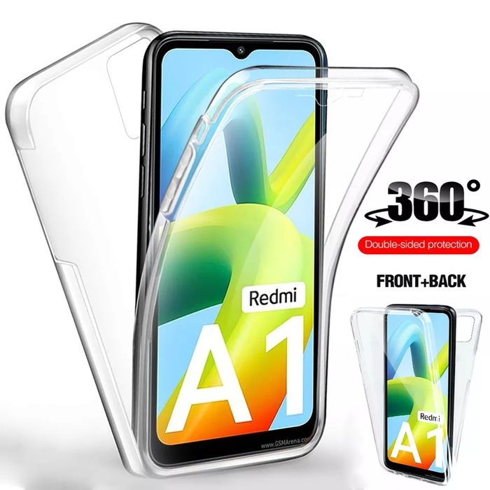 Прозрачен 360° Градуса Кейс за Xiaomi Redmi A1 / A2 Супер Защита