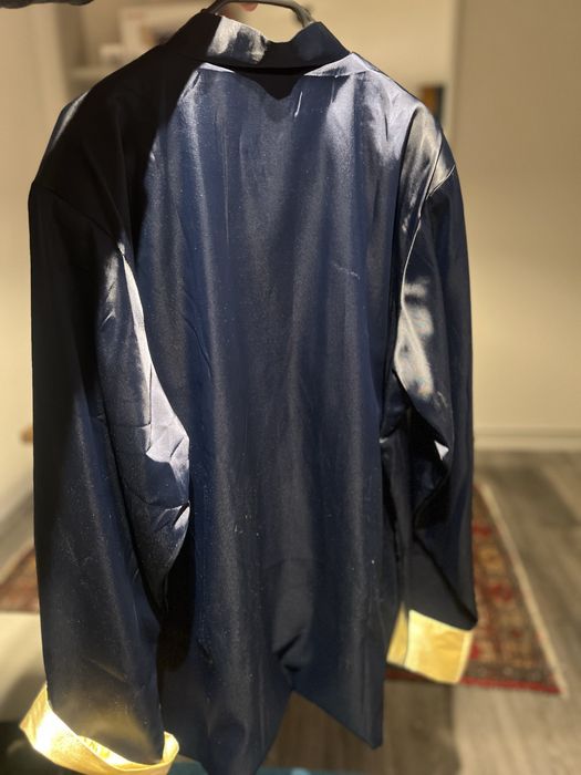 Jachetă stil chinezesc cu dragoni aurii–piesă statement/scenică/kimono