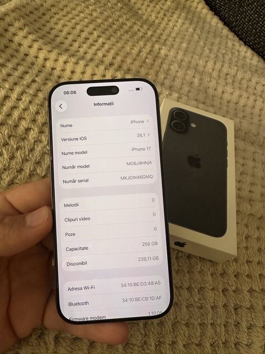 Iphone  17 nou, 256 gb