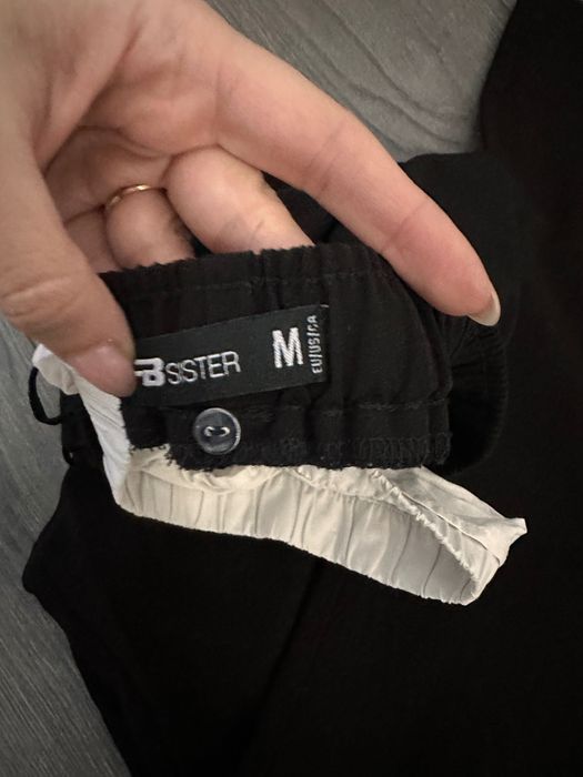 Дамаки черен широк панталон