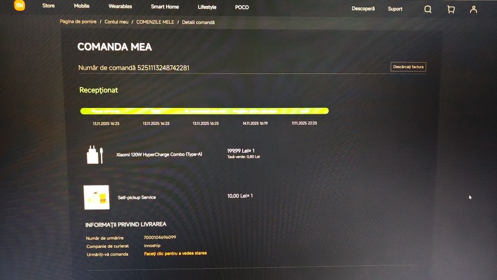 Incarcator original Xiaomi 120W