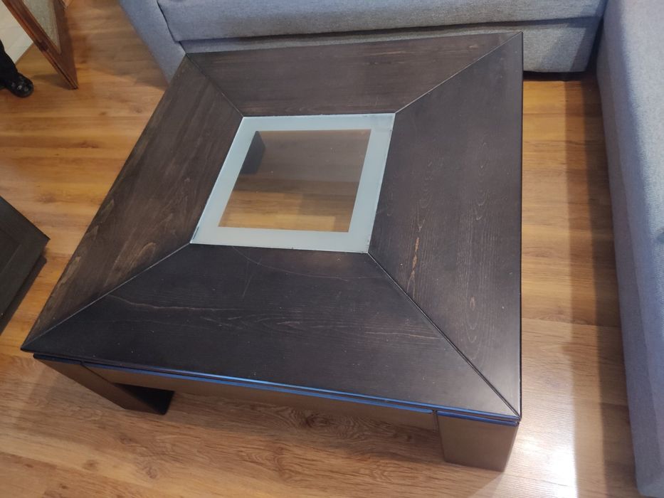 Комплект холна и трапезна дървена маса