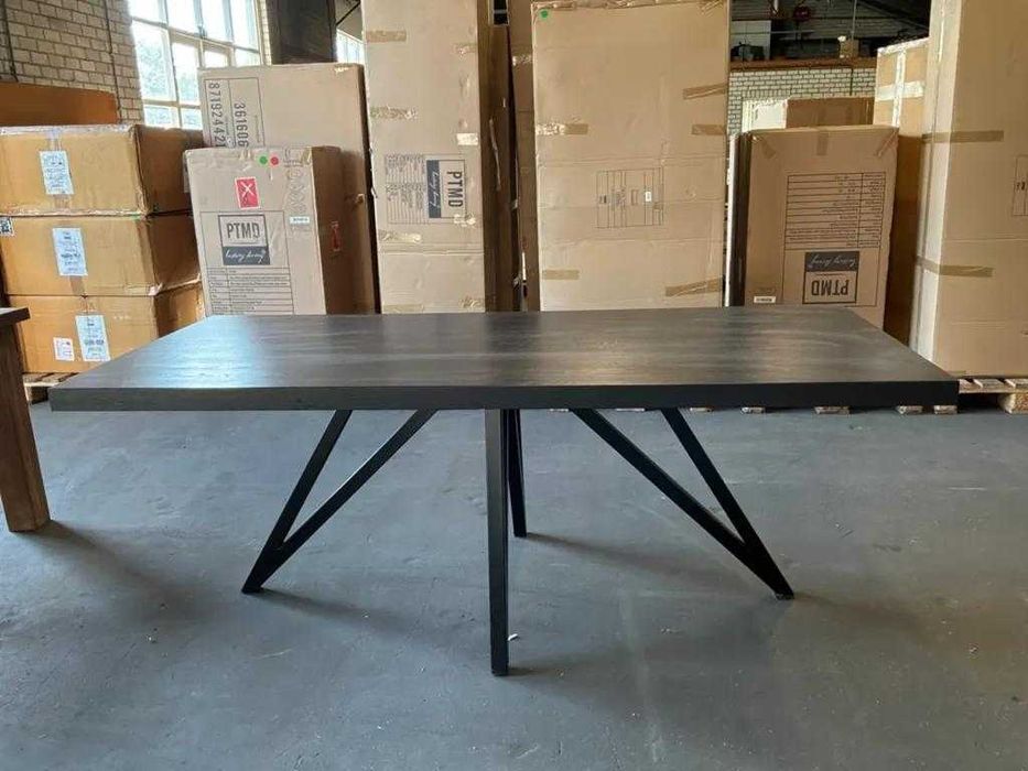 Masă dining lemn 200x90 cm, design industrial