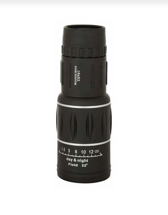 Monoclu 16x52 cu lupă – până la 8000 m, culoare neagră, NOU