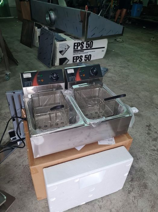 Friteuza dubla electrica 6+6 litri profesionala de banc, noua