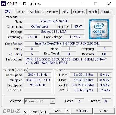 i5 9400f stare impecabila