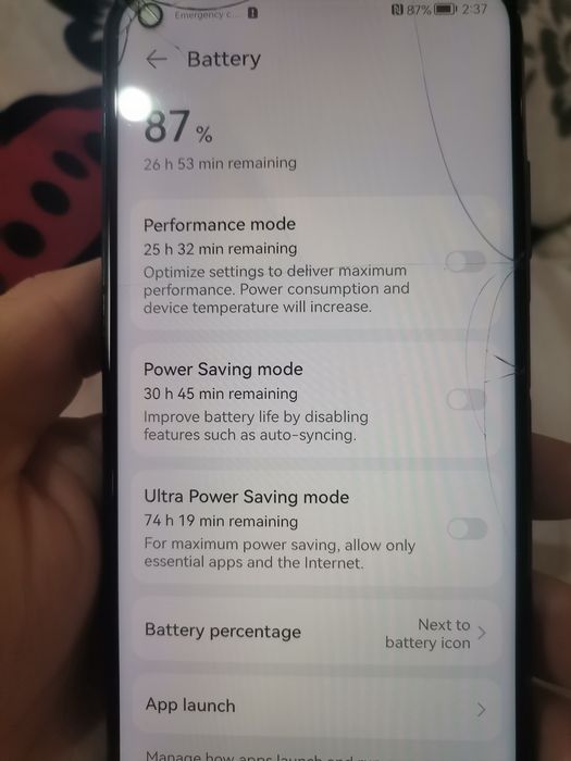 Huawei P40 lite cu sticla sparta