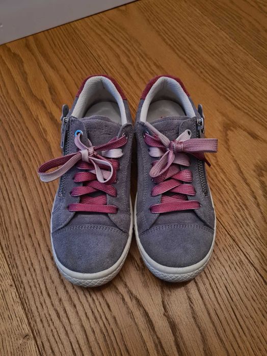 Sneakers Superfit fete, 32, roz cu gri, fluturasi, piele