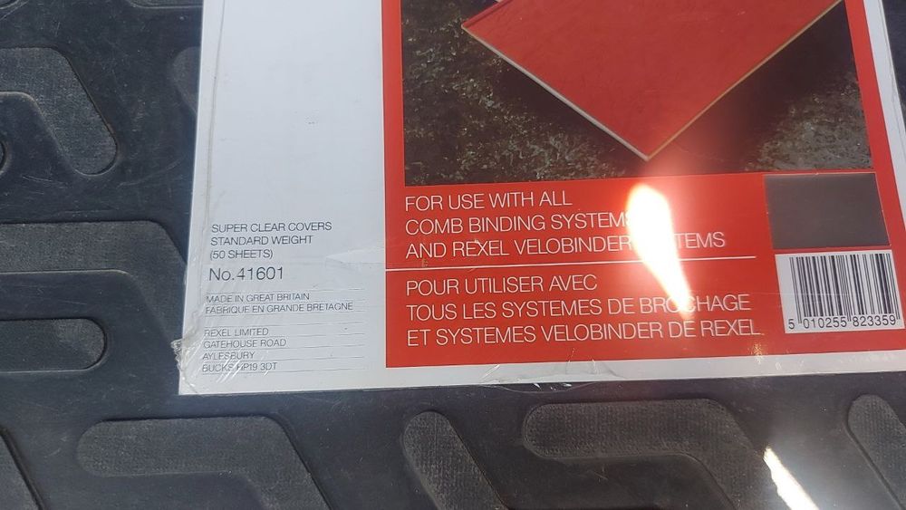 10 x A4 Rexel bog'lovchi qopqoqlar - Shaffof plastik . Konselyariya