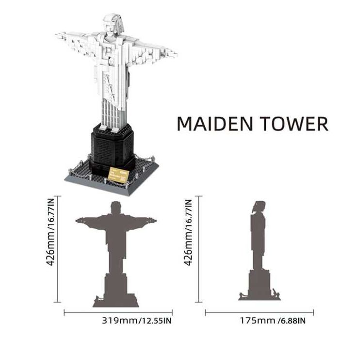 Lego Статуя Христа-5231 Общий-973 детали 43х12х18см Доставка бесплатно