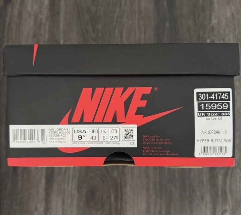 *ULTIMELE STOCURI* - Jordan 1 Hyper Royal - verificare colet