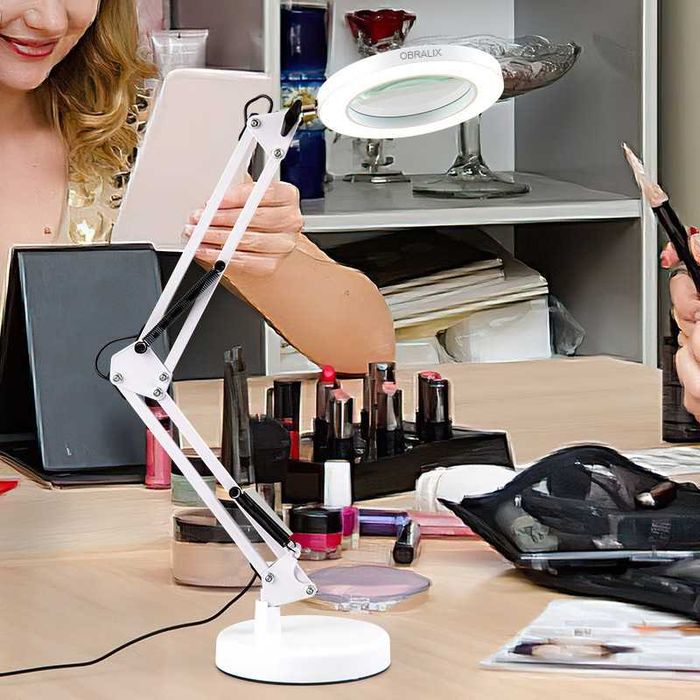 Lampa cu lupa, Manichiura si Cosmetica, Marire 10x, 2 Moduri de Fixare