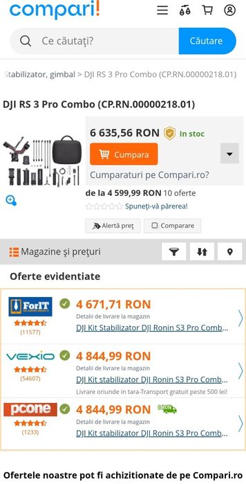Stabilizator DJI RONIN RS 3 pro combo, full box, carbon, video dslr