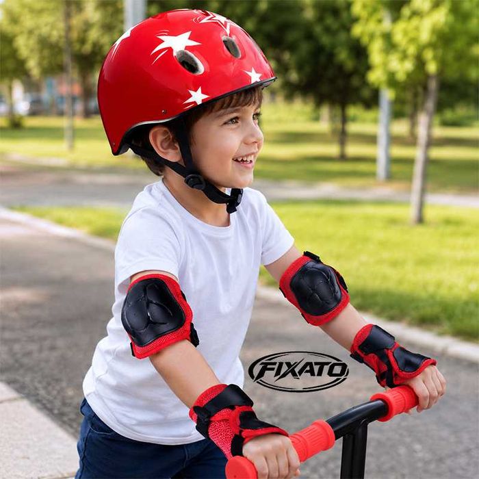 Set Protectie Pentru Copii 7 in 1, Casca, Genunchiere, Cotiere si Aparatori Incheieturi pentru Bicicleta, Trotineta, Role