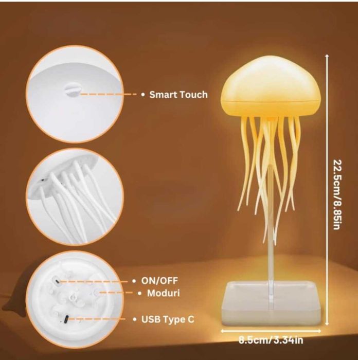 Lampa Meduza ambient Smart Control Vocal, Iluminare LED design Premium