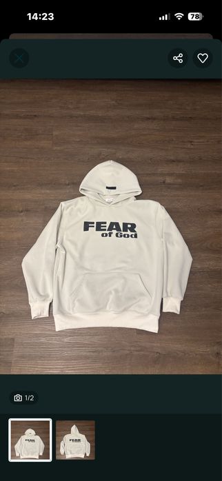 Hanorac Alb Essentials Fear Of God