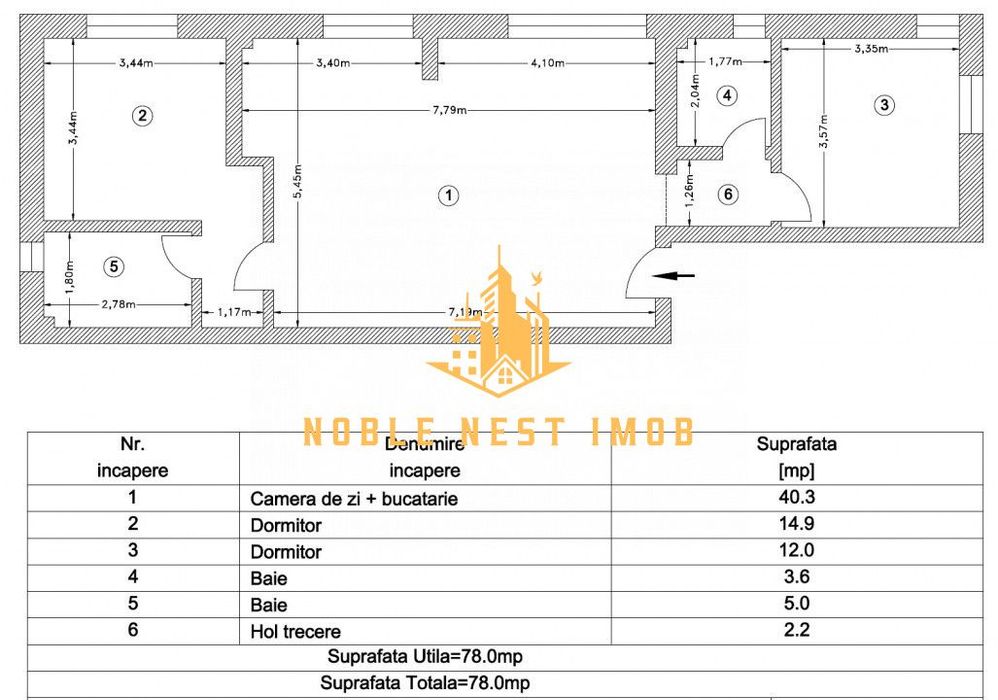 Apartament premium, 3 camere, 78mp - CENTRU Pitesti