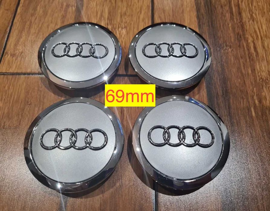 Ауди капачки за джанти 60мм, 61мм, 68мм, 69мм, 77мм и 135мм сиви черни
